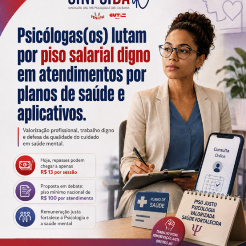 Psicólogas(os) lutam por piso salarial digno em atendimentos por planos de saúde e aplicativos